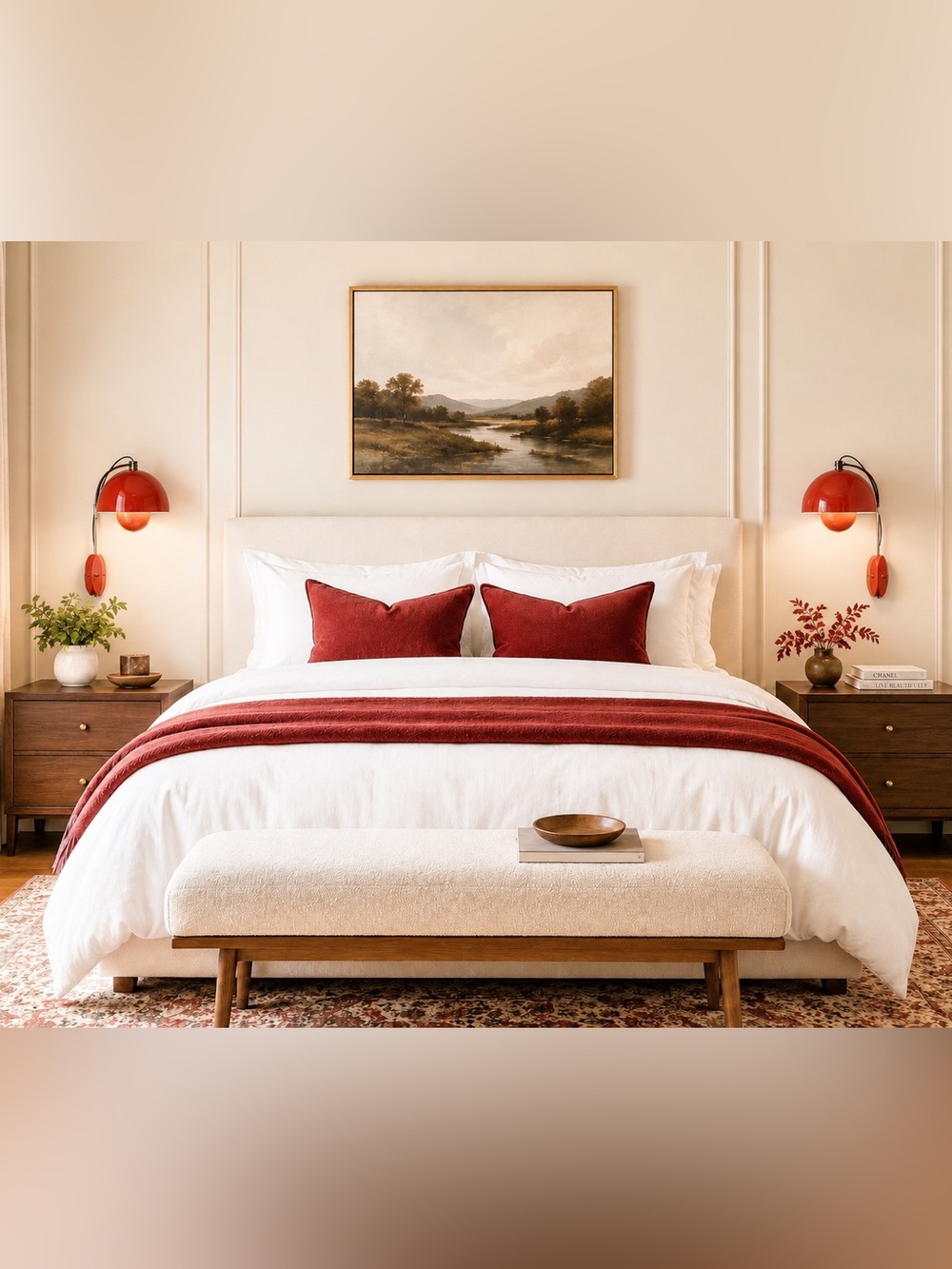 Zompoo Red Plug-In Wall Sconce Lamp NIB